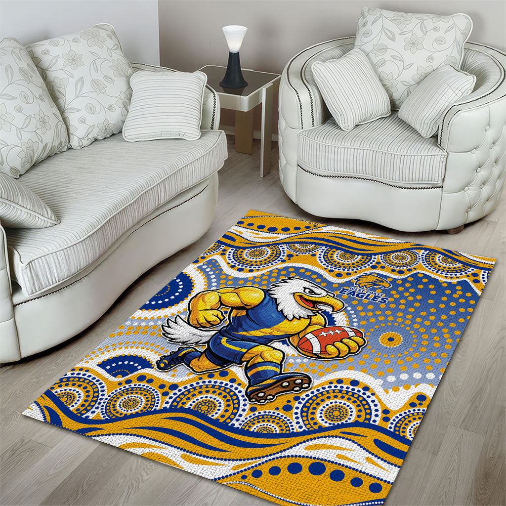 West Coast Eagles Area Rug Aboriginal Dot Pattern - Football Mascot Heritage Pride