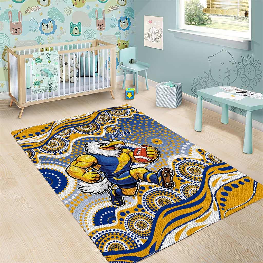West Coast Eagles Area Rug Aboriginal Dot Pattern - Football Mascot Heritage Pride