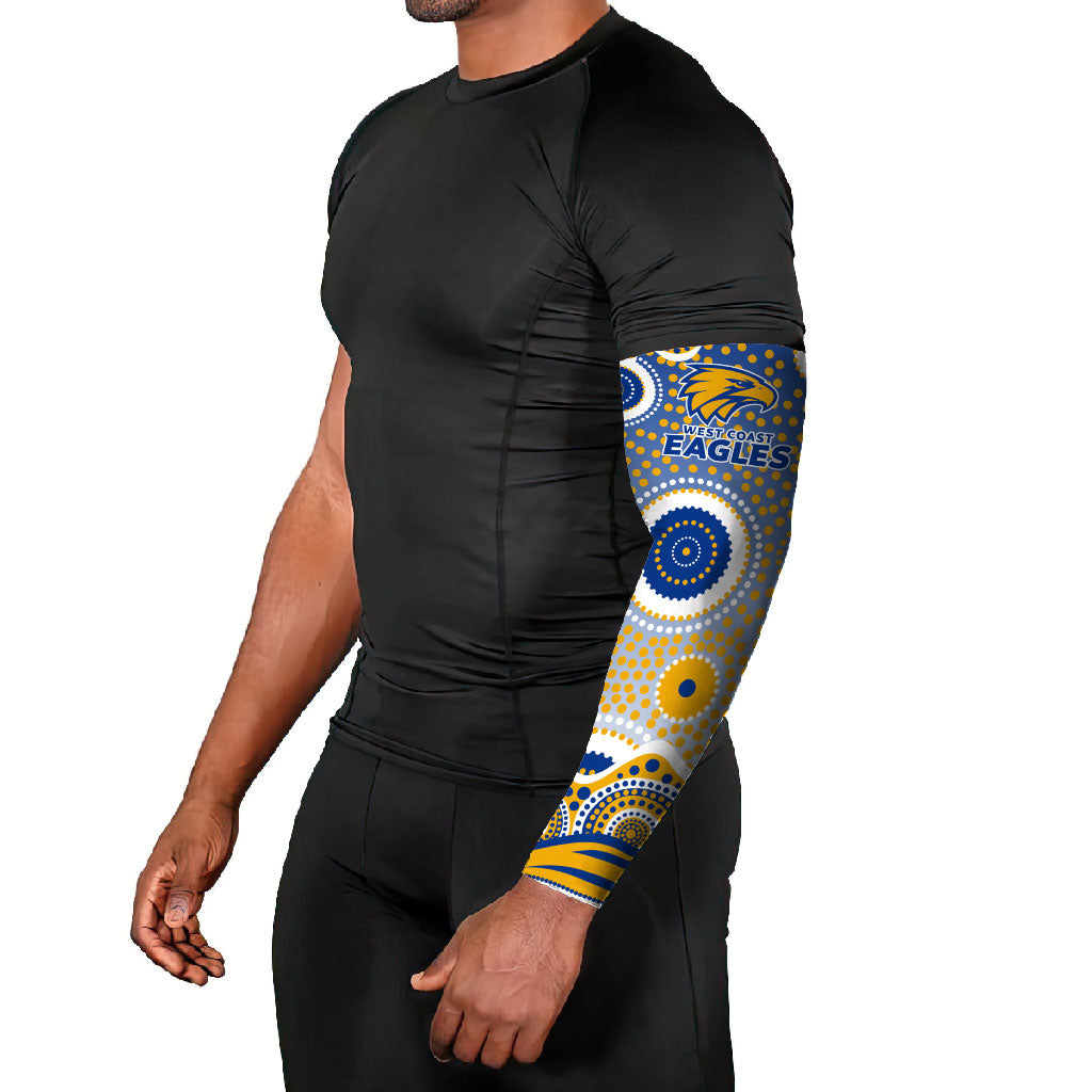 West Coast Eagles Arm Sleeves Aboriginal Dot Pattern - Football Mascot Heritage Pride