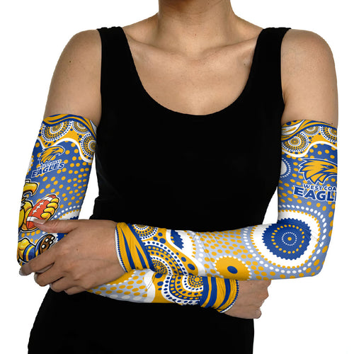West Coast Eagles Arm Sleeves Aboriginal Dot Pattern - Football Mascot Heritage Pride
