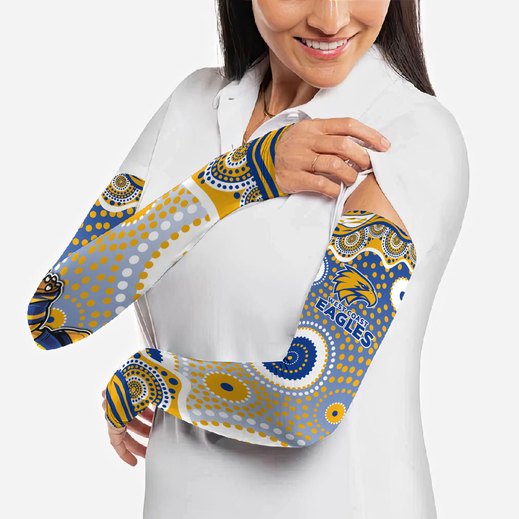 West Coast Eagles Arm Sleeves Aboriginal Dot Pattern - Football Mascot Heritage Pride
