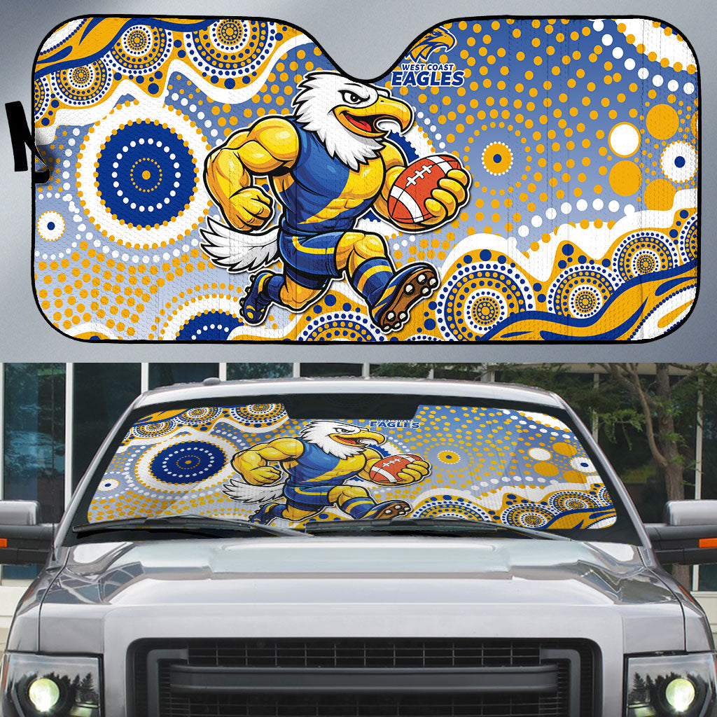 West Coast Eagles Auto Sun Shade Aboriginal Dot Pattern - Football Mascot Heritage Pride