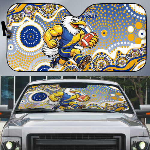 West Coast Eagles Auto Sun Shade Aboriginal Dot Pattern - Football Mascot Heritage Pride