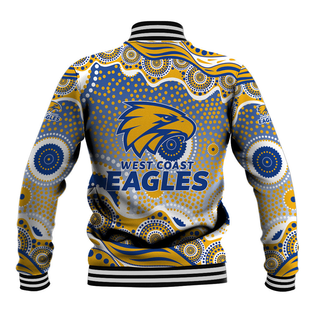 West Coast Eagles Baseball Jacket Aboriginal Dot Pattern - Football Mascot Heritage Pride