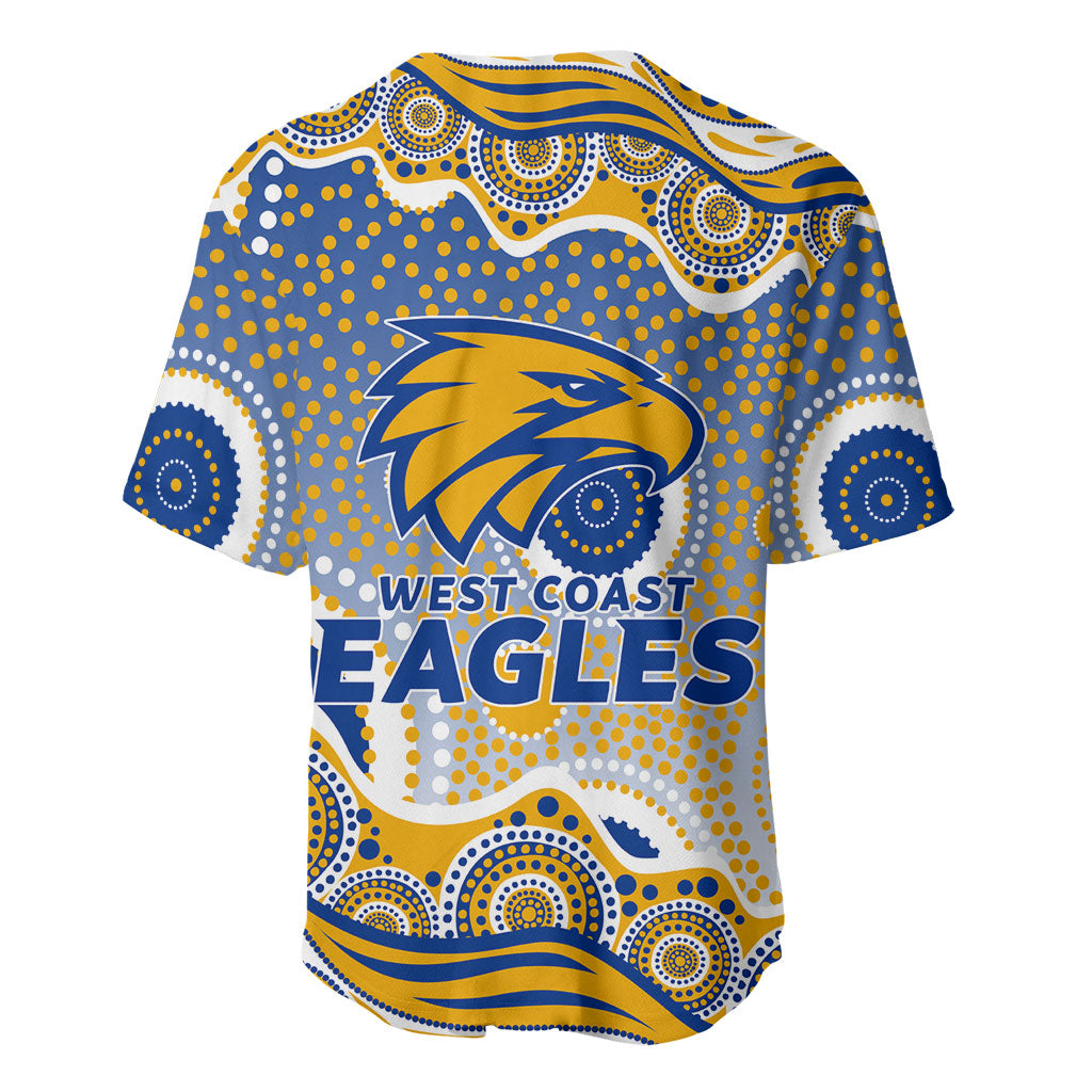 West Coast Eagles Baseball Jersey Aboriginal Dot Pattern - Football Mascot Heritage Pride