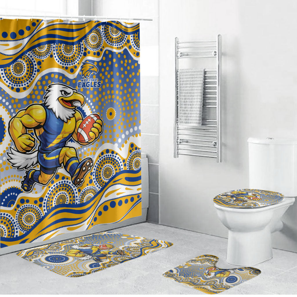 West Coast Eagles Bathroom Set Aboriginal Dot Pattern - Football Mascot Heritage Pride