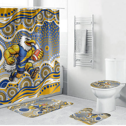 West Coast Eagles Bathroom Set Aboriginal Dot Pattern - Football Mascot Heritage Pride