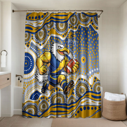 West Coast Eagles Bathroom Set Aboriginal Dot Pattern - Football Mascot Heritage Pride
