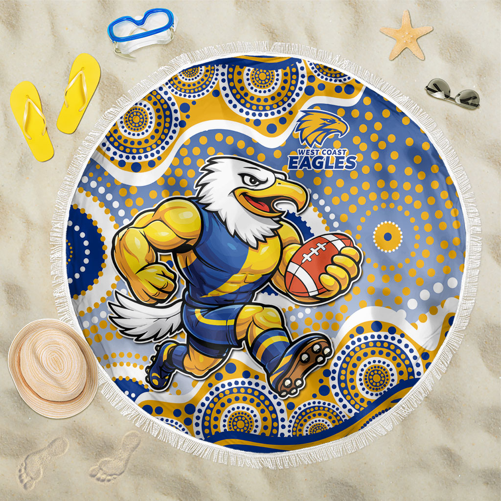 West Coast Eagles Beach Blanket Aboriginal Dot Pattern - Football Mascot Heritage Pride