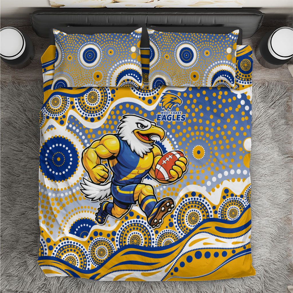West Coast Eagles Bedding Set Aboriginal Dot Pattern - Football Mascot Heritage Pride