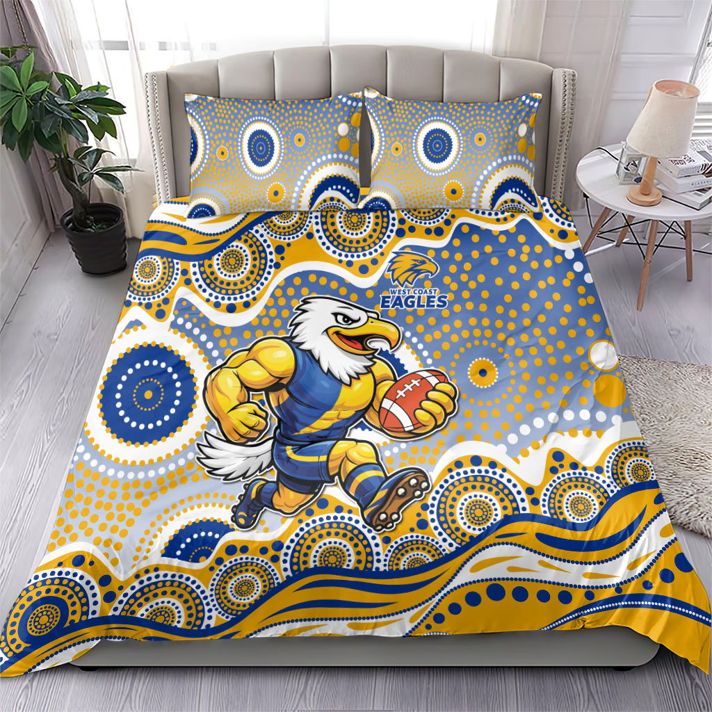 West Coast Eagles Bedding Set Aboriginal Dot Pattern - Football Mascot Heritage Pride