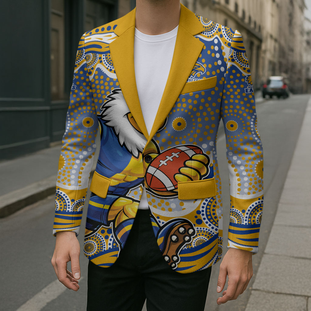 West Coast Eagles Blazer Aboriginal Dot Pattern - Football Mascot Heritage Pride