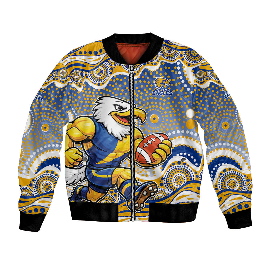 West Coast Eagles Bomber Jacket Aboriginal Dot Pattern - Football Mascot Heritage Pride
