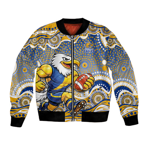 West Coast Eagles Bomber Jacket Aboriginal Dot Pattern - Football Mascot Heritage Pride
