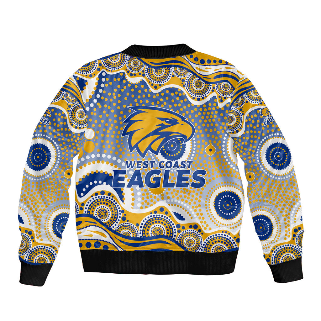 West Coast Eagles Bomber Jacket Aboriginal Dot Pattern - Football Mascot Heritage Pride