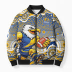 West Coast Eagles Bomber Puffer Jacket Aboriginal Dot Pattern - Football Mascot Heritage Pride