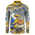 West Coast Eagles Button Sweatshirt Aboriginal Dot Pattern - Football Mascot Heritage Pride