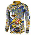 West Coast Eagles Button Sweatshirt Aboriginal Dot Pattern - Football Mascot Heritage Pride