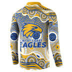 West Coast Eagles Button Sweatshirt Aboriginal Dot Pattern - Football Mascot Heritage Pride