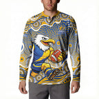 West Coast Eagles Button Sweatshirt Aboriginal Dot Pattern - Football Mascot Heritage Pride