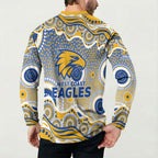 West Coast Eagles Button Sweatshirt Aboriginal Dot Pattern - Football Mascot Heritage Pride