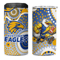 West Coast Eagles 4 in 1 Can Cooler Tumbler Aboriginal Dot Pattern - Football Mascot Heritage Pride