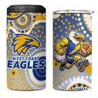 West Coast Eagles 4 in 1 Can Cooler Tumbler Aboriginal Dot Pattern - Football Mascot Heritage Pride