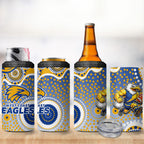 West Coast Eagles 4 in 1 Can Cooler Tumbler Aboriginal Dot Pattern - Football Mascot Heritage Pride
