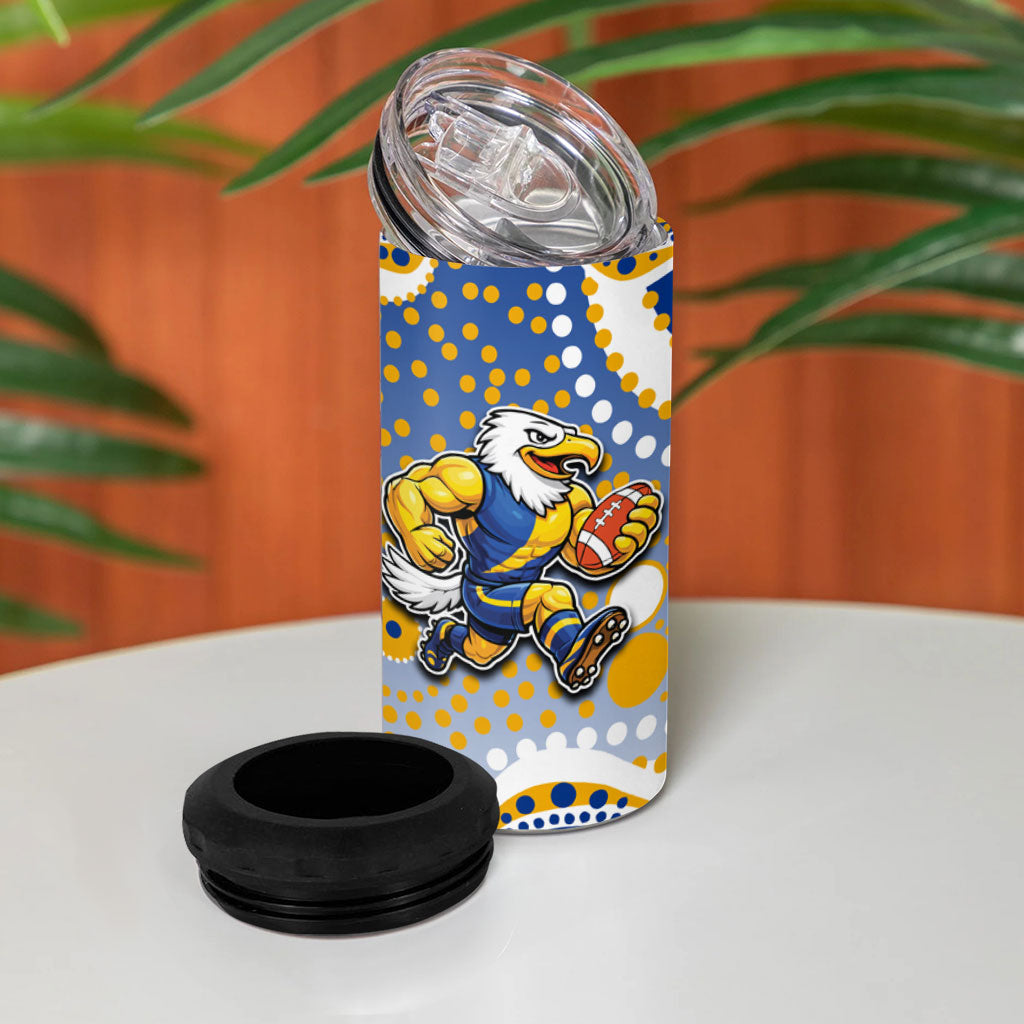 West Coast Eagles 4 in 1 Can Cooler Tumbler Aboriginal Dot Pattern - Football Mascot Heritage Pride