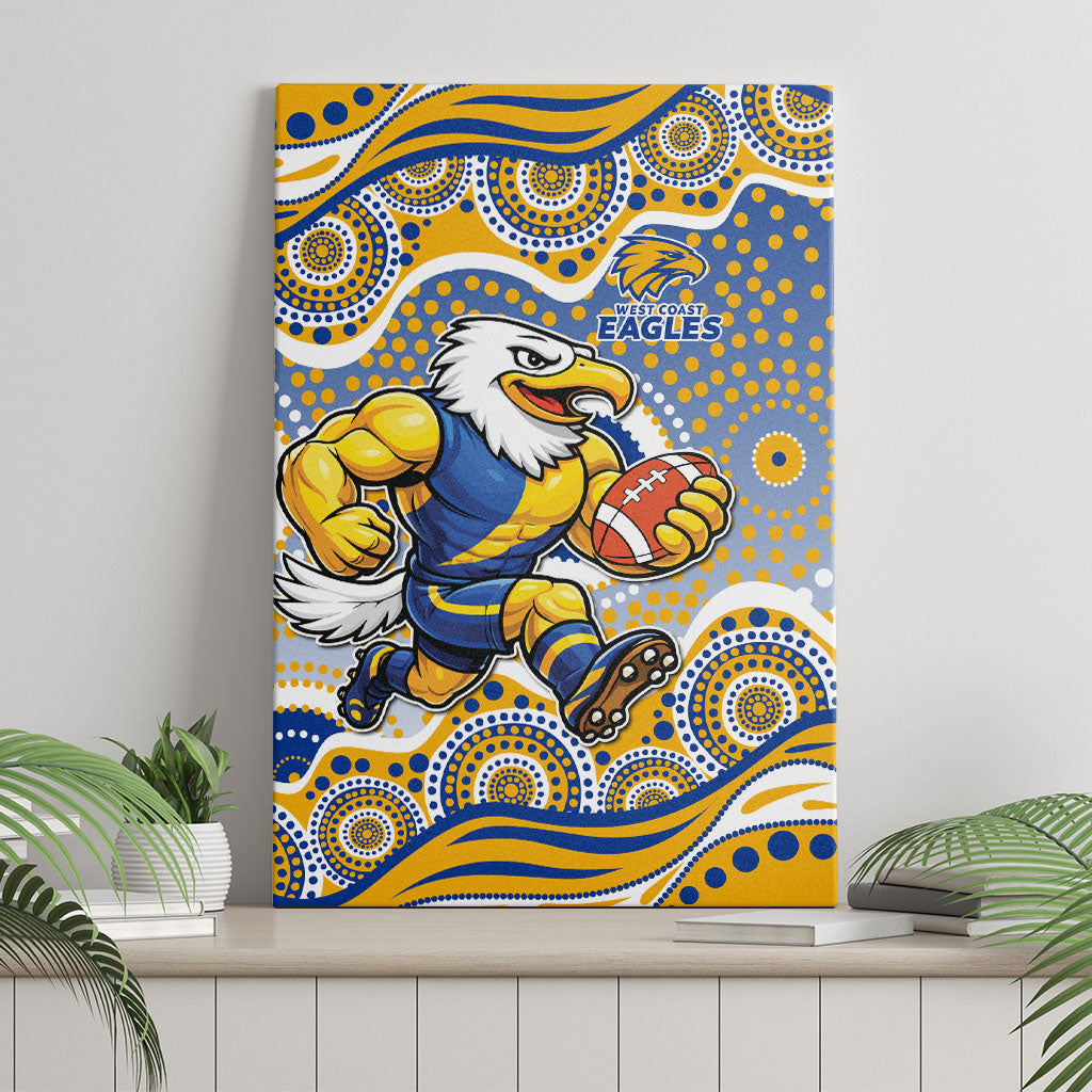 West Coast Eagles Canvas Wall Art Aboriginal Dot Pattern - Football Mascot Heritage Pride