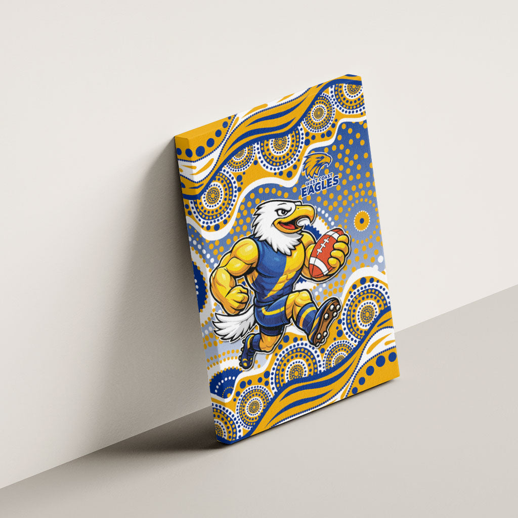 West Coast Eagles Canvas Wall Art Aboriginal Dot Pattern - Football Mascot Heritage Pride