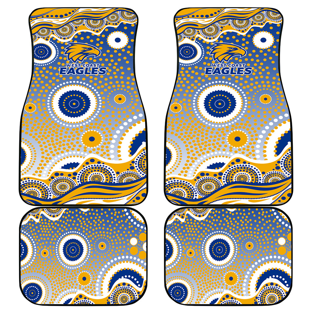 West Coast Eagles Car Mats Aboriginal Dot Pattern - Football Mascot Heritage Pride