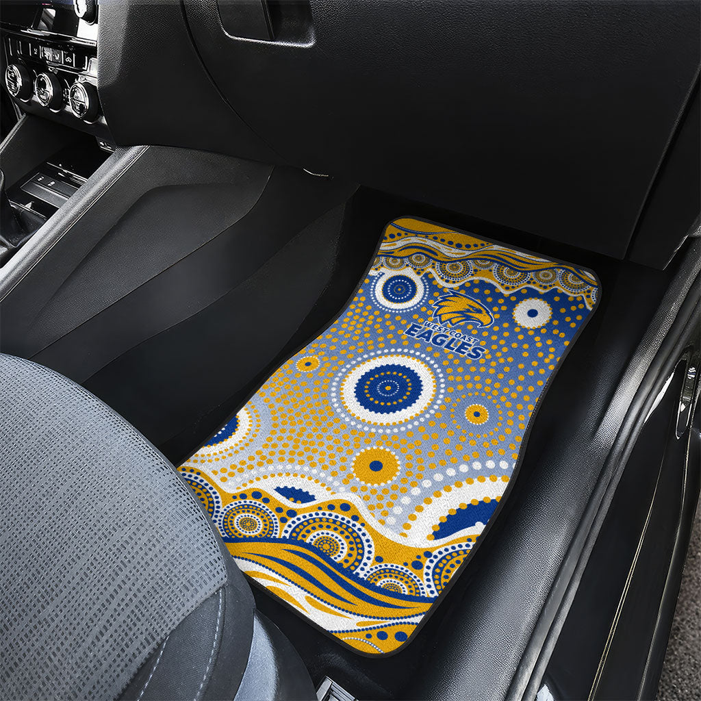 West Coast Eagles Car Mats Aboriginal Dot Pattern - Football Mascot Heritage Pride