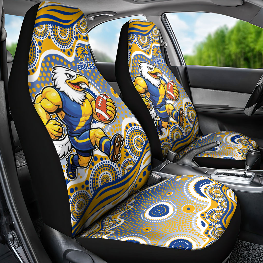 West Coast Eagles Car Seat Cover Aboriginal Dot Pattern - Football Mascot Heritage Pride