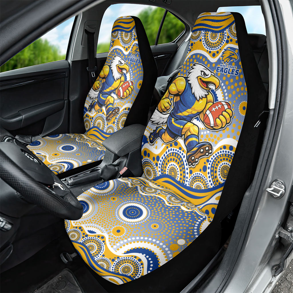 West Coast Eagles Car Seat Cover Aboriginal Dot Pattern - Football Mascot Heritage Pride