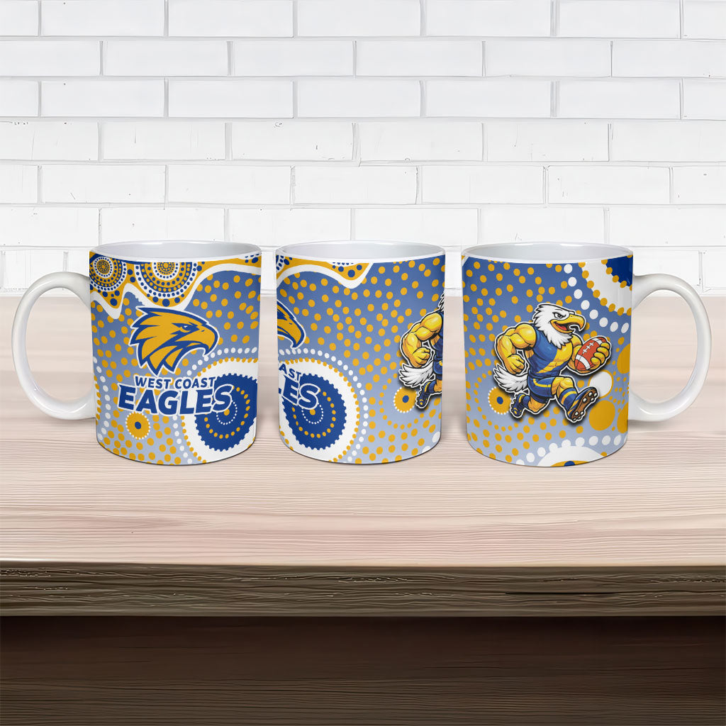 West Coast Eagles Ceramic Mug Aboriginal Dot Pattern - Football Mascot Heritage Pride