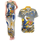 West Coast Eagles Couples Matching Tank Maxi Dress and Hawaiian Shirt Aboriginal Dot Pattern - Football Mascot Heritage Pride
