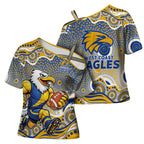 West Coast Eagles Cross Shoulder Shirt Aboriginal Dot Pattern - Football Mascot Heritage Pride