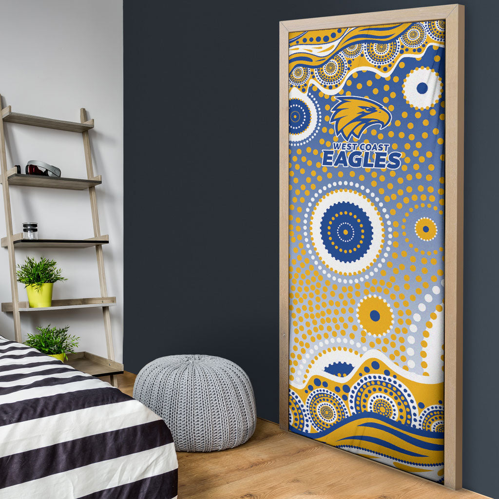 West Coast Eagles Door Cover Aboriginal Dot Pattern - Football Mascot Heritage Pride