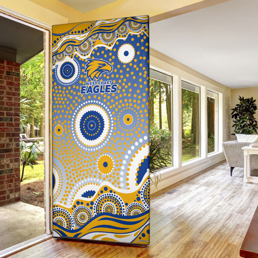 West Coast Eagles Door Cover Aboriginal Dot Pattern - Football Mascot Heritage Pride