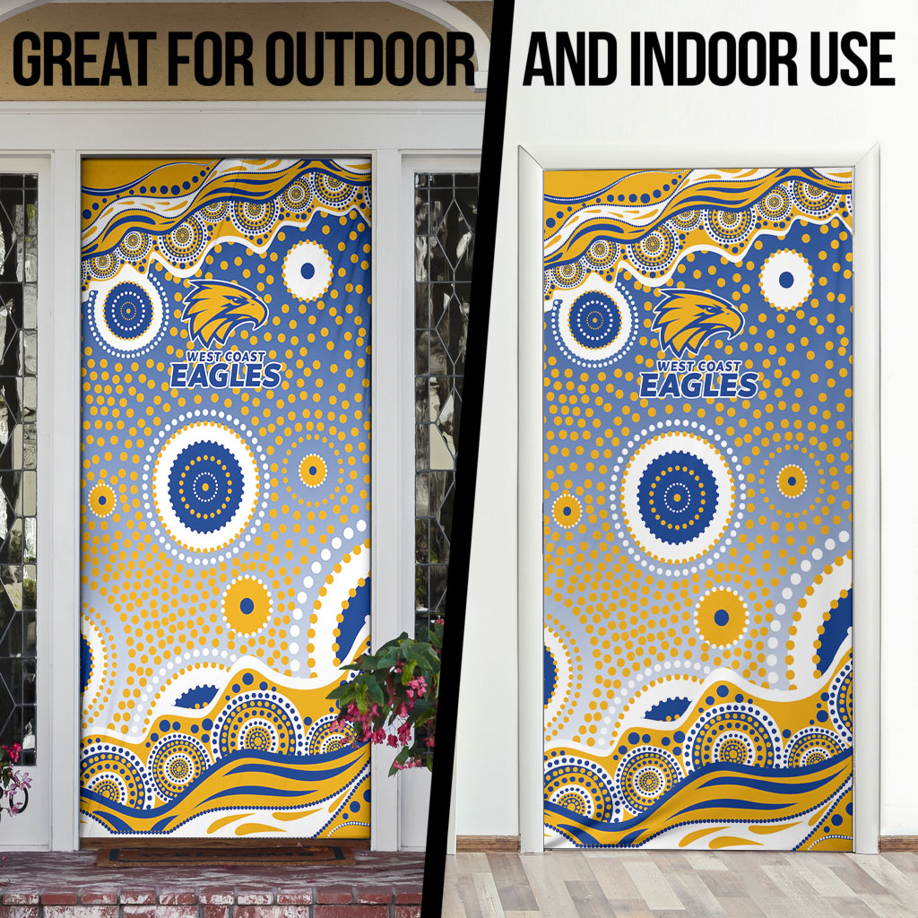 West Coast Eagles Door Cover Aboriginal Dot Pattern - Football Mascot Heritage Pride