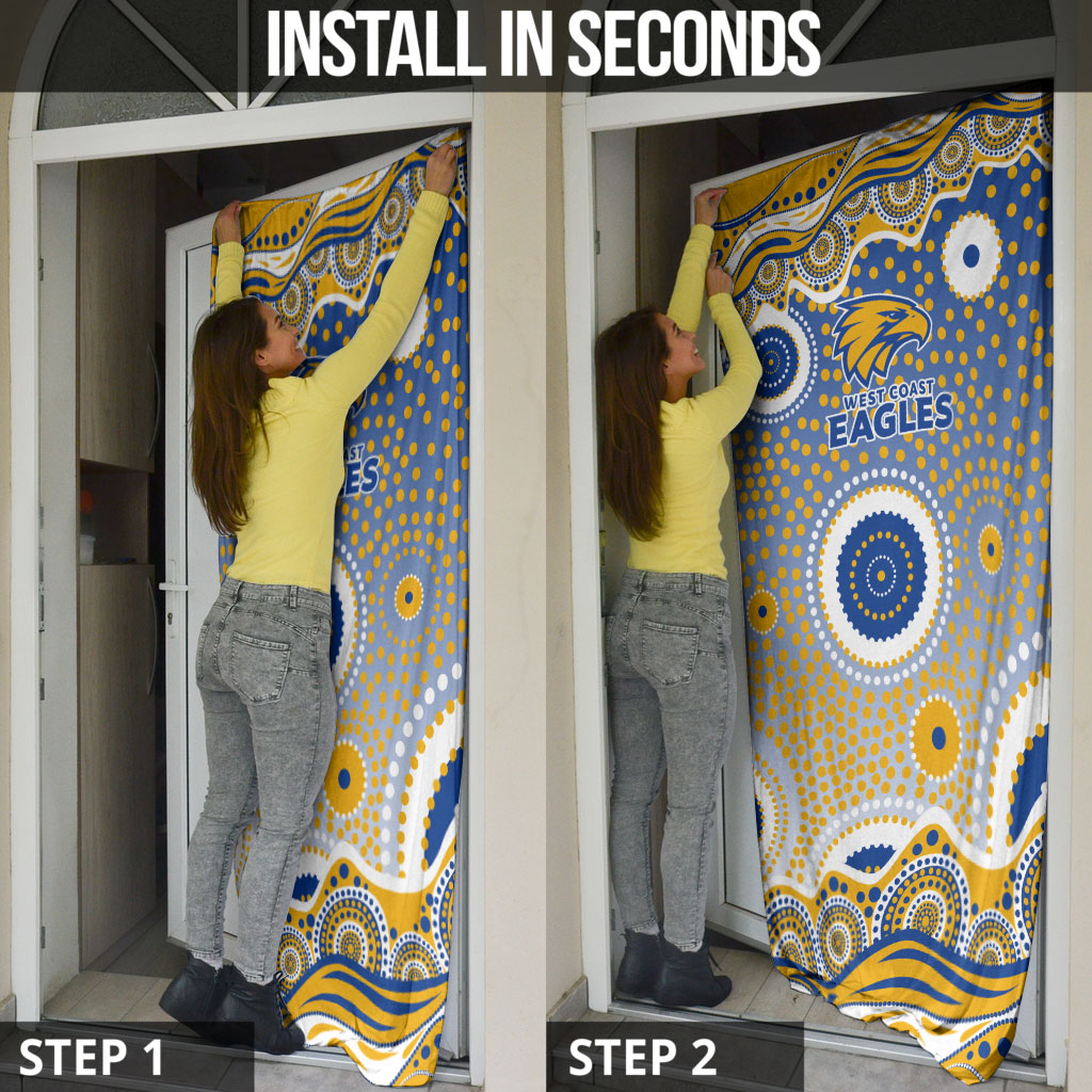 West Coast Eagles Door Cover Aboriginal Dot Pattern - Football Mascot Heritage Pride