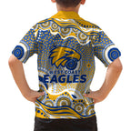 West Coast Eagles Family Matching Off Shoulder Maxi Dress and Hawaiian Shirt Aboriginal Dot Pattern - Football Mascot Heritage Pride