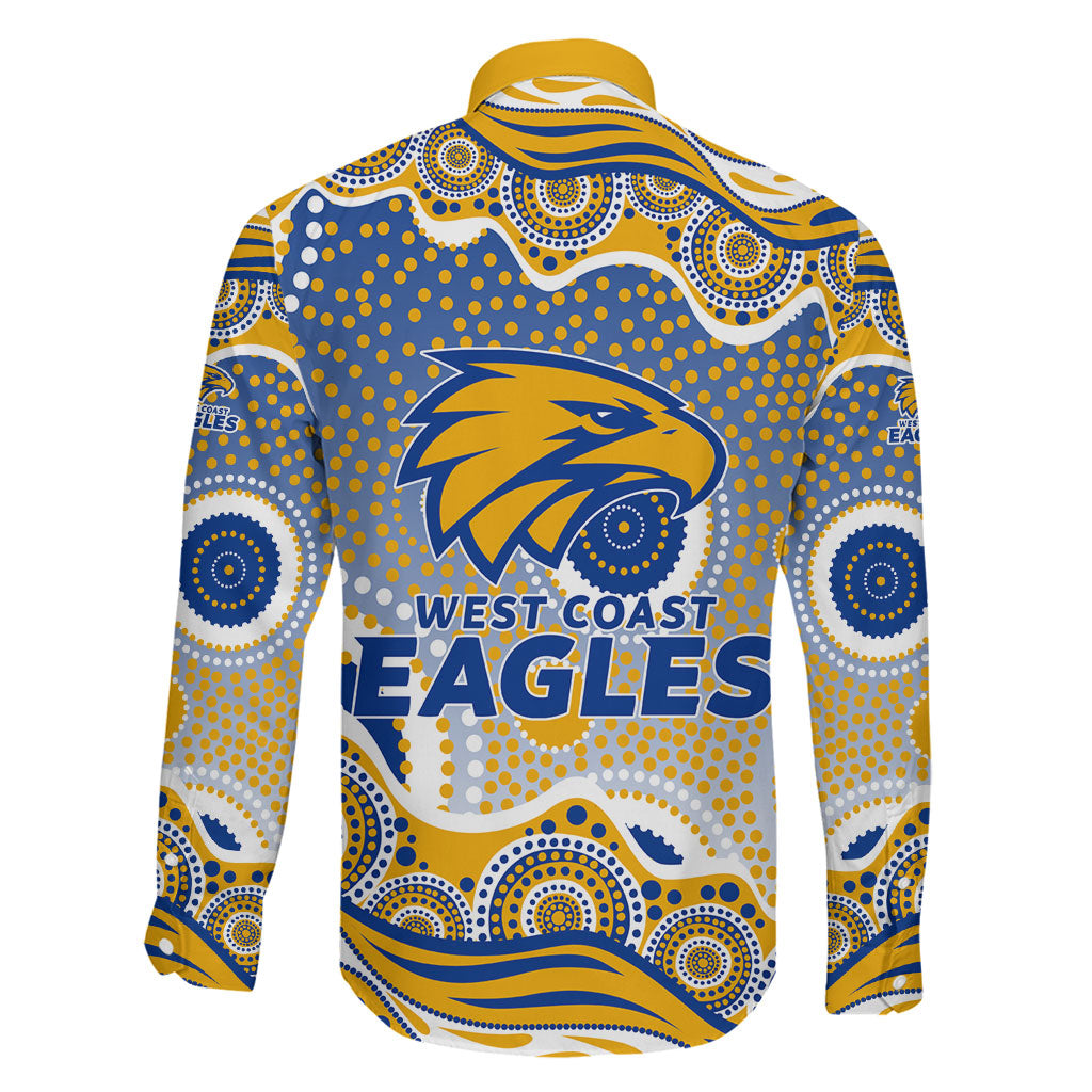 West Coast Eagles Family Matching Off Shoulder Maxi Dress and Hawaiian Shirt Aboriginal Dot Pattern - Football Mascot Heritage Pride