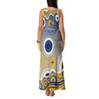 West Coast Eagles Family Matching Tank Maxi Dress and Hawaiian Shirt Aboriginal Dot Pattern - Football Mascot Heritage Pride