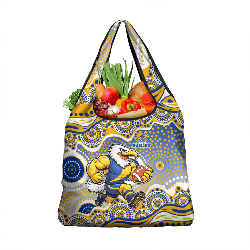 West Coast Eagles Grocery Bag Aboriginal Dot Pattern - Football Mascot Heritage Pride