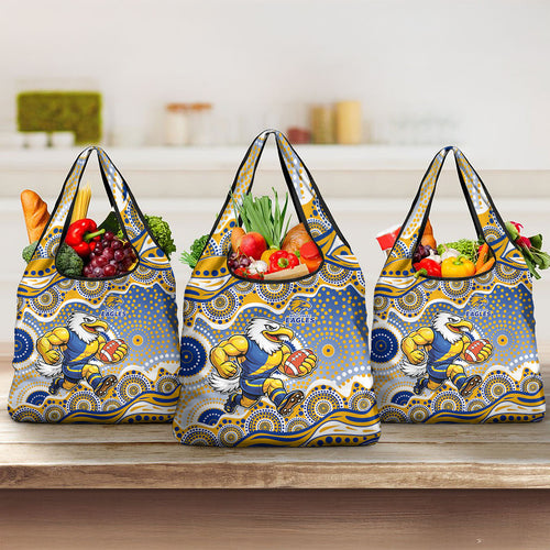 West Coast Eagles Grocery Bag Aboriginal Dot Pattern - Football Mascot Heritage Pride