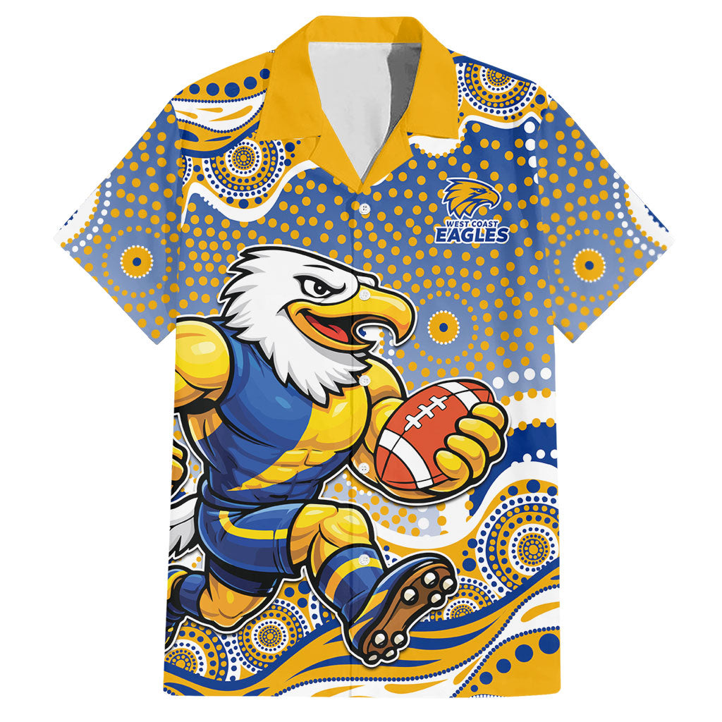 West Coast Eagles Hawaiian Shirt Aboriginal Dot Pattern - Football Mascot Heritage Pride