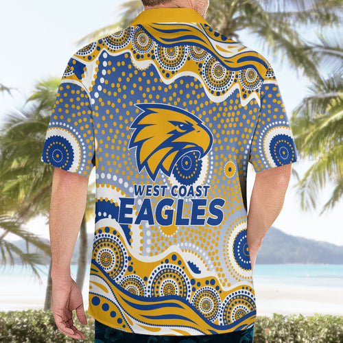 West Coast Eagles Hawaiian Shirt Aboriginal Dot Pattern - Football Mascot Heritage Pride