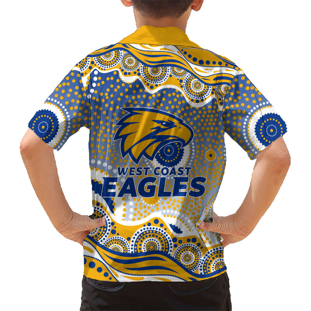 West Coast Eagles Hawaiian Shirt Aboriginal Dot Pattern - Football Mascot Heritage Pride